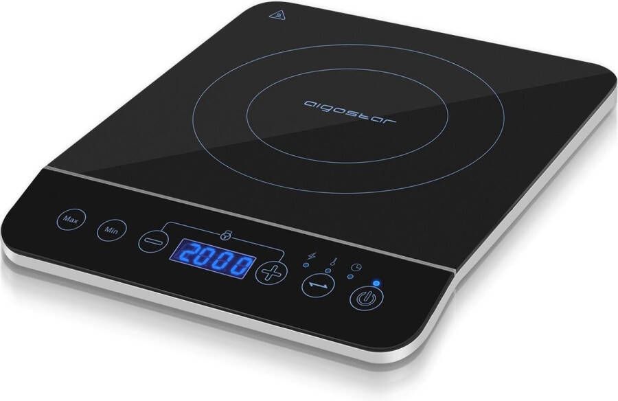 Aigostar Bluefire 30PKZ Elektrische Kookplaat Inductie Kookplaat vrijstaand 2000 Watt Touch control