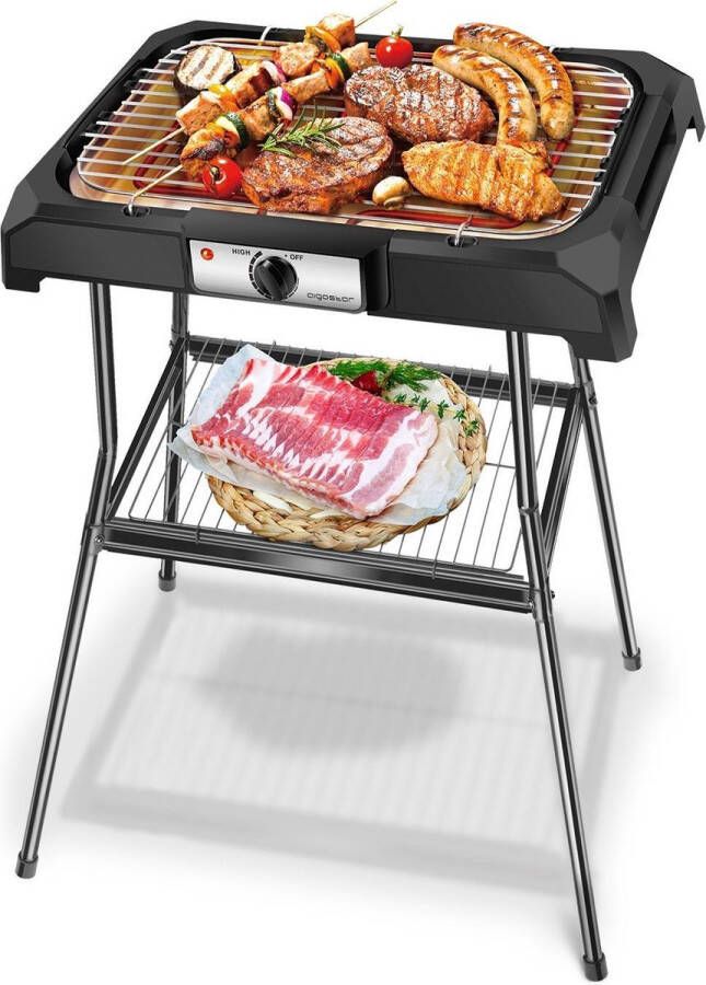 Aigostar Lava Pro 30rrd Elektrische Barbecue Bbq Elektrische Grill 50x34 Cm 2000 Watt Zwart