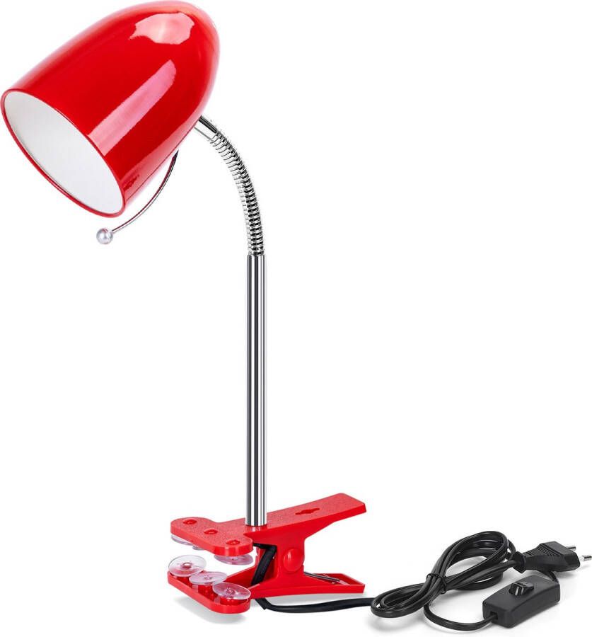 Aigostar LED klemlamp bureaulamp met klem E27 Fitting Rood Excl. lampje