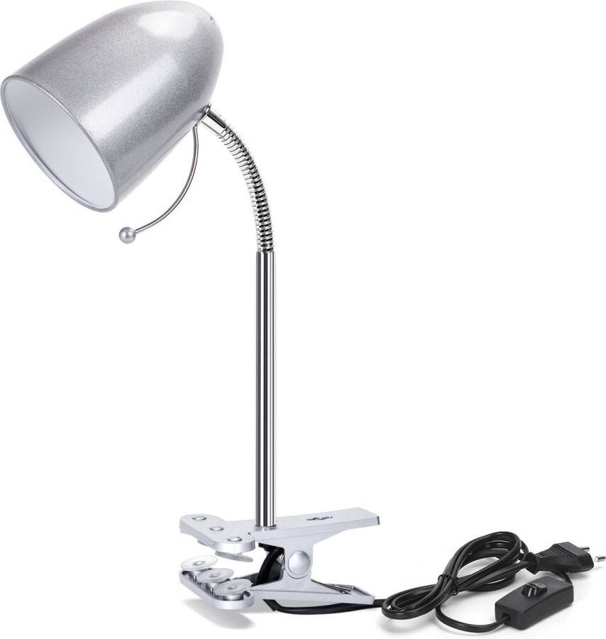 Aigostar LED klemlamp bureaulamp met klem E27 Fitting Zilver Excl. lampje