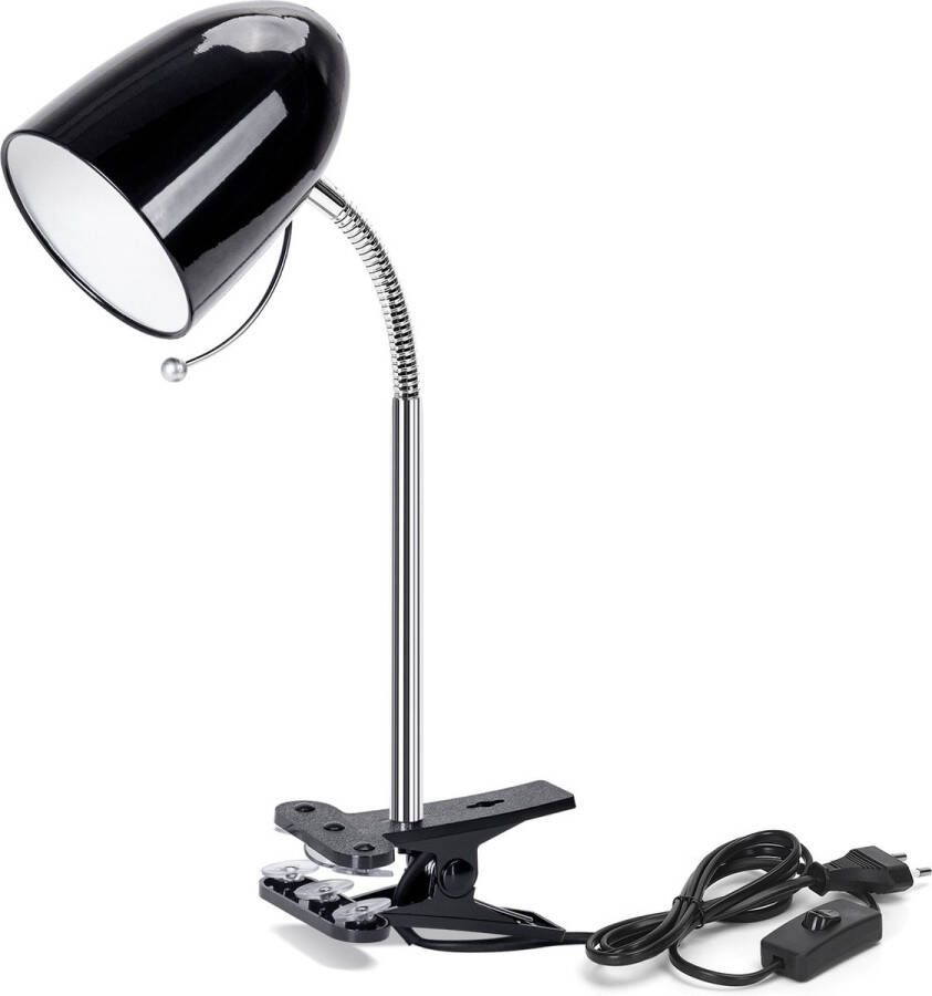 Aigostar LED klemlamp E27 fitting Bureaulamp met klem Tafellamp Zwart Excl. lampje