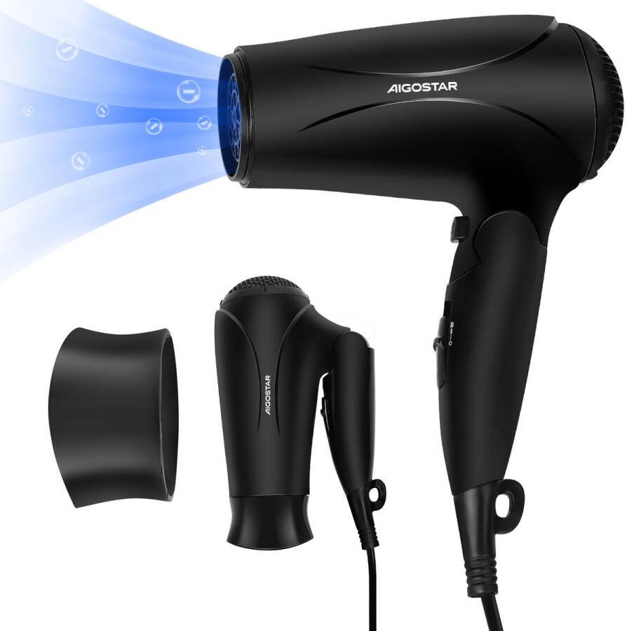 Aigostar Lena Hair Dryer Föhn met 3 warmtestanden- Compacte reis föhn- Ionische Haardroger-2400W