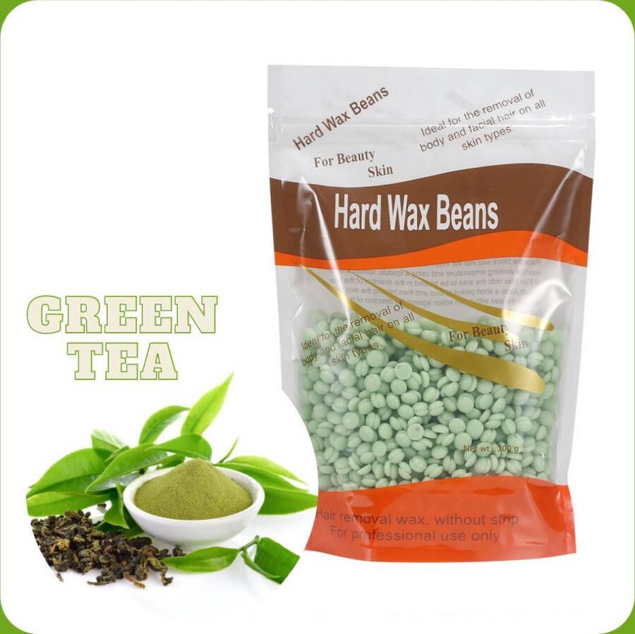 AIMES Hard Wax Beans 100 gram Green Tea Matcha Wax korrels Ontharen lichaam en gezicht Harsen Waxen Ontharingswax