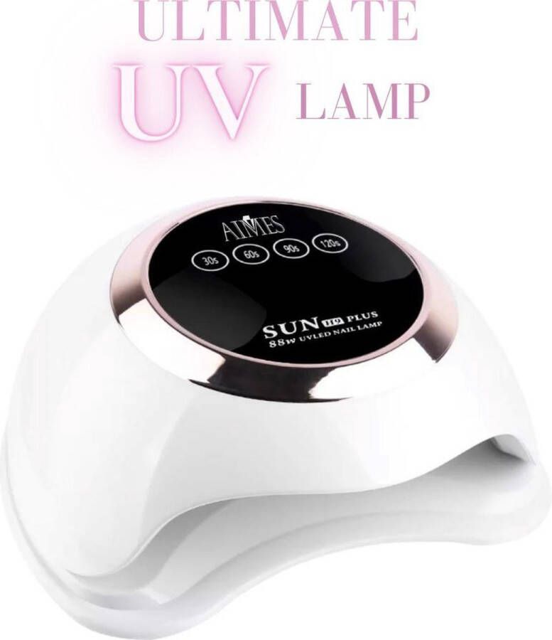 AIMES © Professionele UV lamp Gelnagels 88 W Power 30 LEDs Touchscreen Gellak Levensduur van 50.000 uur Nagellamp Hoogwaardige nageldroger Rosé goud parelmoer