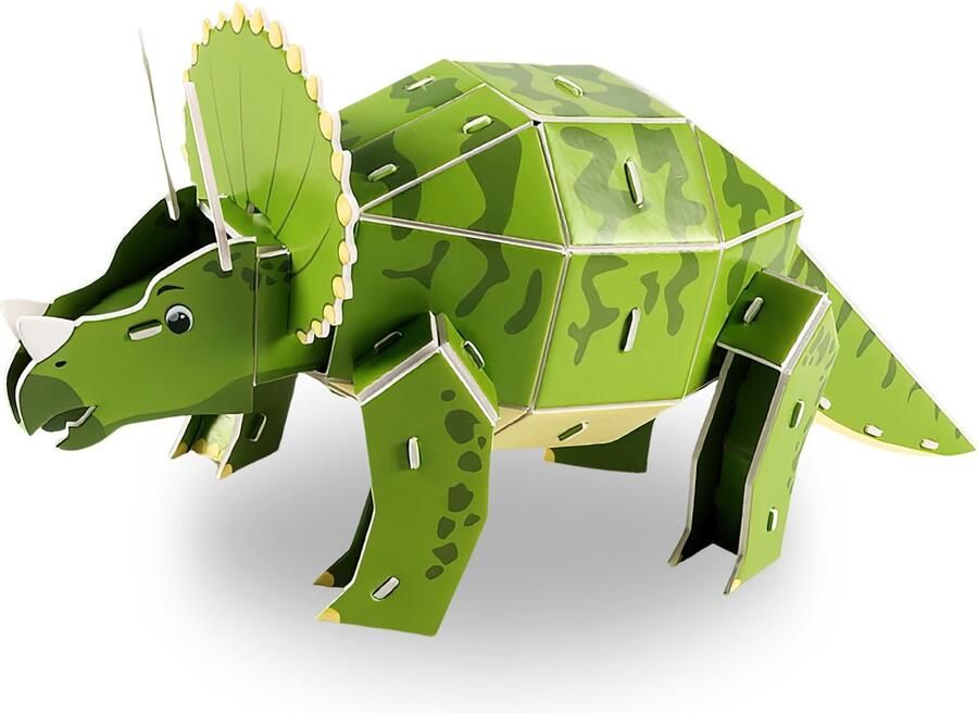 Ainy 3D puzzel dinosaurus Triceratops: Miniatuur bouwpakket educatief speelgoed knutselpakket hobby puzzels en creatief dino modelbouw voor kinderen 30 stukjes 35x13x14cm