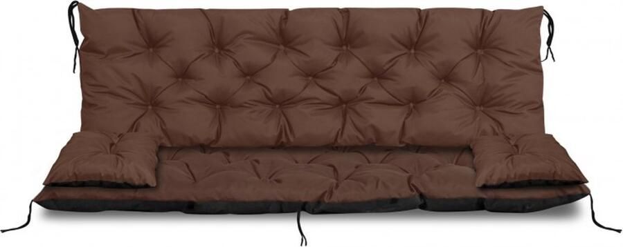 Aio Tuinkussens set Bankkussen 100x60x50cm en 2 klein kussen 42 x 42 cm Schommelbank kussen Bruin