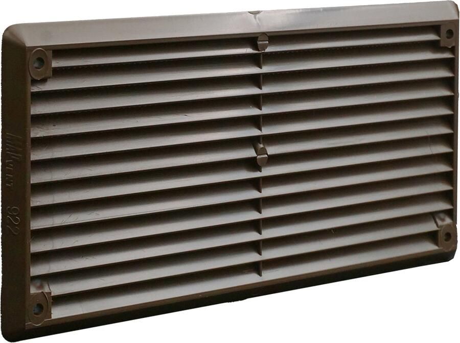 Air Control schoepenrooster opbouw met vliegengaas 165x86mm kunststof bruin (310M 04)