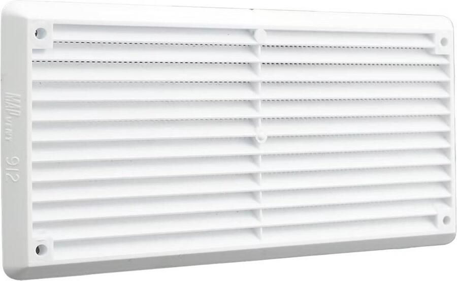 Air Control schoepenrooster opbouw met vliegengaas 165x86mm kunststof wit (310M 02)