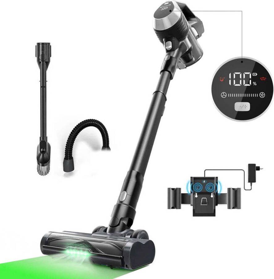 Air Essence Bise PRO Steelstofzuiger Snoerloze stofzuiger LED FLEXIBELE BUIS
