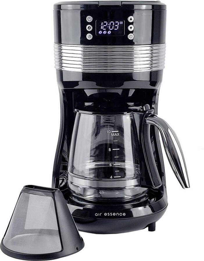 Air Essence Koffiezetapparaat Filterkoffie 1.4L- Zwart Aroma Overflow
