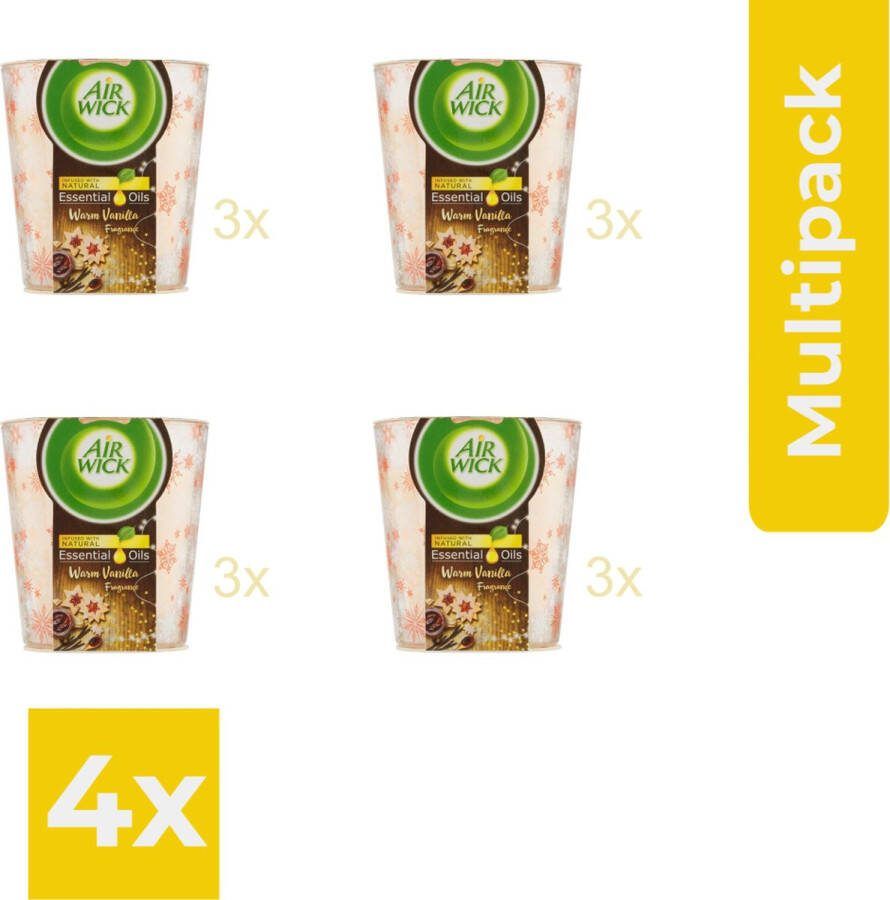 Air Wick Airwick Geurkaars Essential Oils Hemelse Vanille 6 x 105 gram Voordeelverpakking 4 stuks