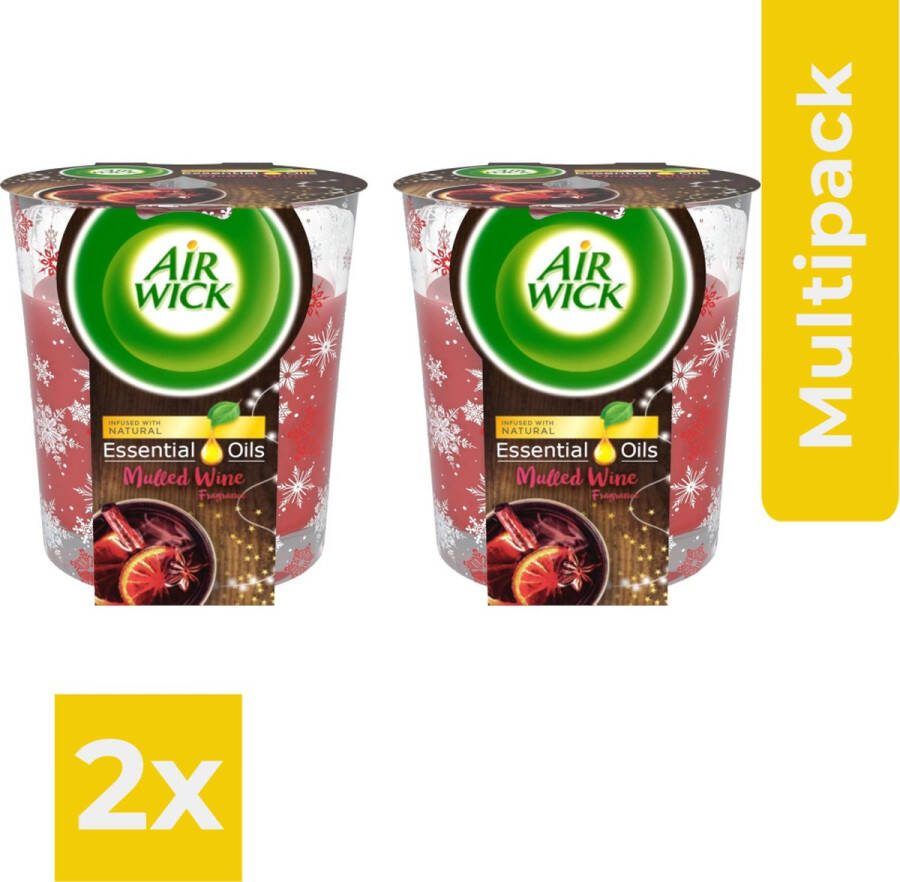 Air Wick Airwick Geurkaars Essential Oils Mulled Wine 6 stuks Voordeelbundel Kaarsen Voordeelverpakking 2 stuks
