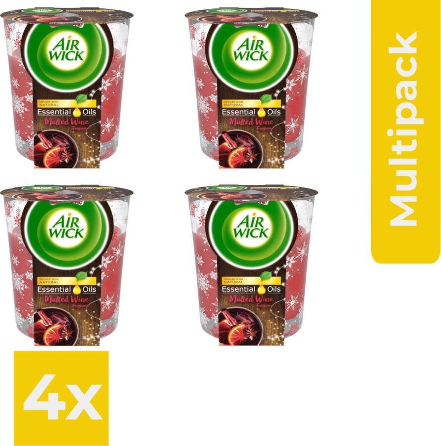 Air Wick Airwick Geurkaars Essential Oils Mulled Wine 6 stuks Voordeelbundel Voordeelverpakking 4 stuks