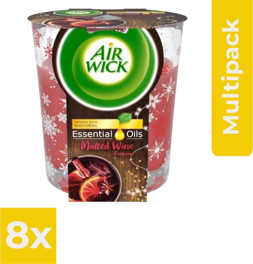 Air Wick Airwick Geurkaars Essential Oils Mulled Wine 6 stuks Voordeelbundel Voordeelverpakking 8 stuks