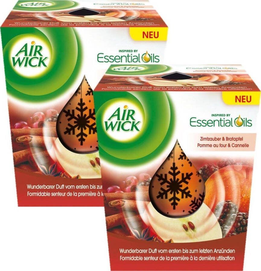 Air Wick Geurkaars Appel en kaneel Duopack 2*105gr Fotolijst Voordeelverpakking 6 stuks