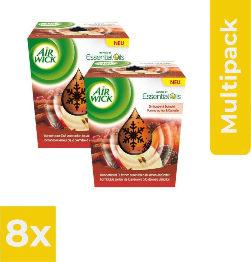 Air Wick Geurkaars Appel en kaneel Duopack 2*105gr Voordeelverpakking 6 stuks