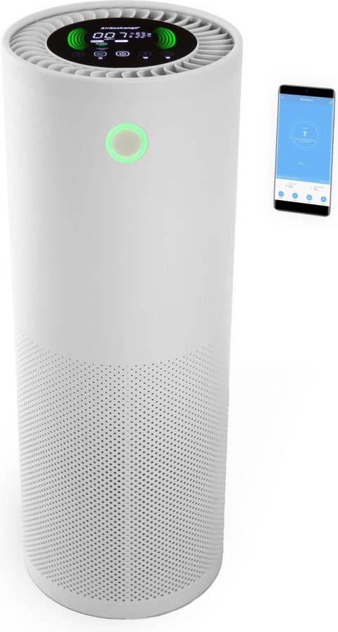 AirExchange 600-T Wit Professionele Luchtreiniger met HEPA H14 filter Carbon ionisator en UV-C lamp Geschikt tot 100m²