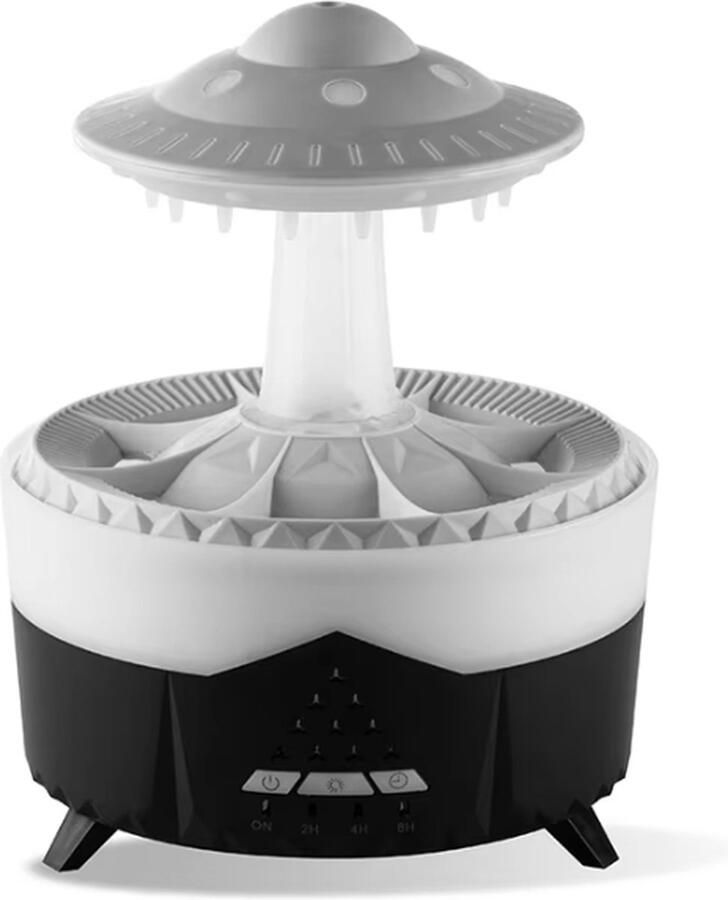 AirGlow Regendruppel Humidifier Luchtbevochtiger White Noise Machine Nachtlamp Regenwolk Lucht Bevochtiger Aroma Diffuser Zwart