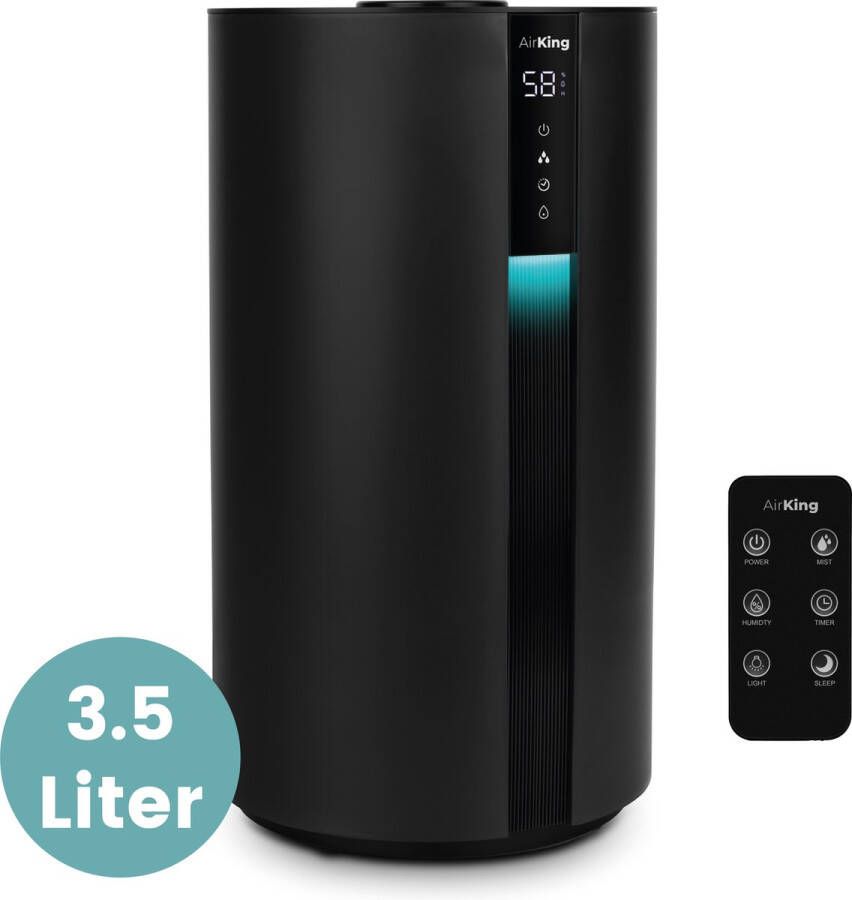 AirKing Luchtbevochtiger Zwart Topfill 3.5 Liter Hygrometer Aroma