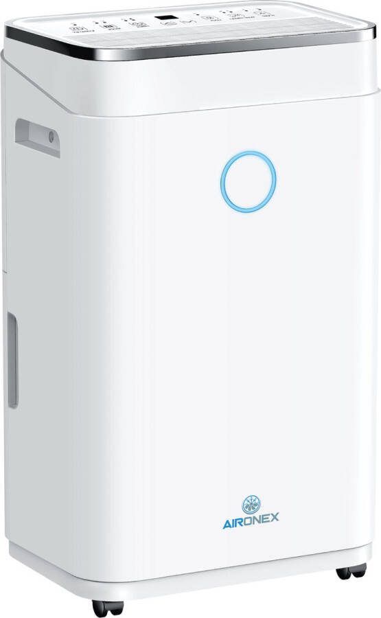 Aironex Luchtontvochtiger Ontvochtigt 20 liter per dag Voorkomt Schimmel Extreem Stil Geschikt voor woonkamer slaapkamer en badkamer Vochtvreter Luchtontvochtiger en Luchtreiniger Luchtontvochtiger slaapkamer Wit Dehumidifier