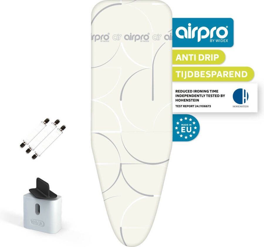AirPro By Widex 6 laagse strijkplankhoes 50% sneller strijken Geen water meer onder je strijkplank maat L voor een breedte van 37 tot 45 cm en een lengte van 119 tot 124 cm