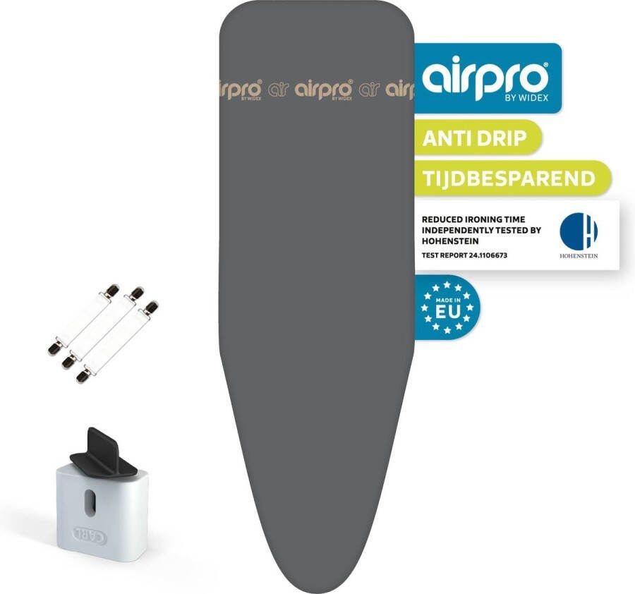 AirPro By Widex 6 laagse strijkplankhoes 50% sneller strijken Geen water meer onder je strijkplank maat XL voor een breedte van 44 tot 52 cm en een lengte van 124 tot 129 cm