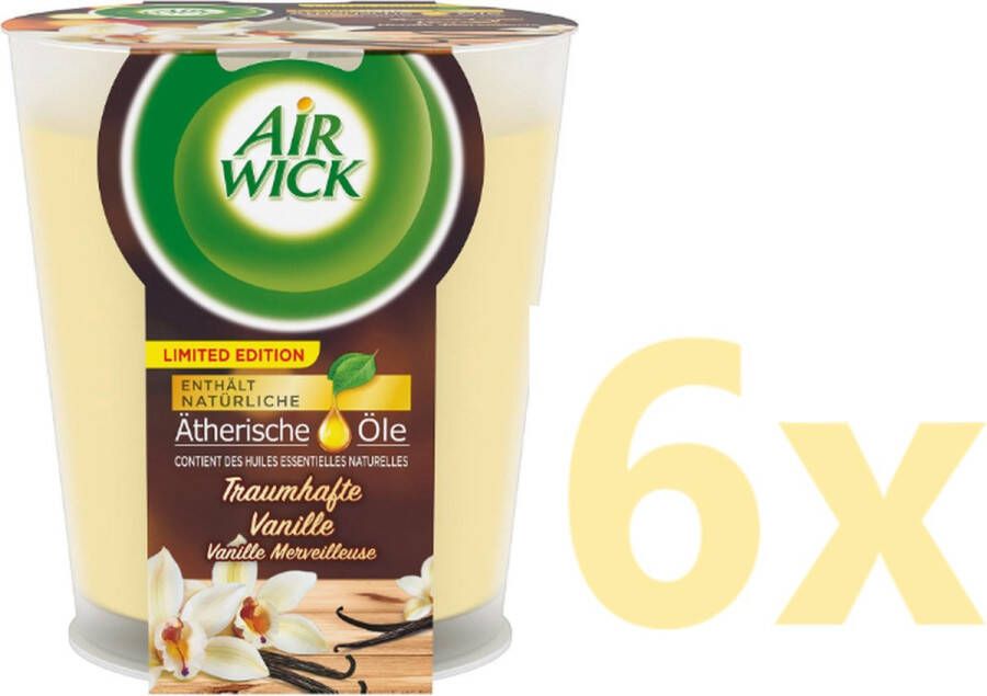 Airwick Geurkaars Essential Oils Traumhafte Vanille 6x 105 gr Voordeelverpakking