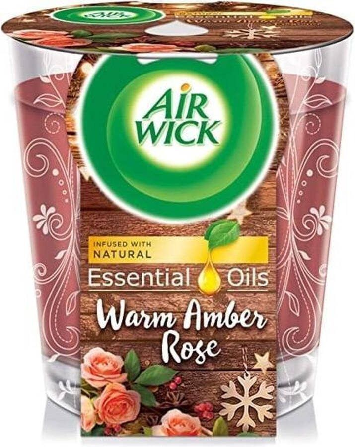 Air Wick Airwick Geurkaars Essential Oils Warm Amber Rose 6 stuks Voordeelbundel