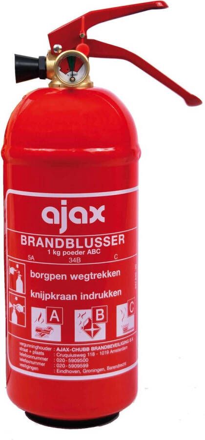 Ajax brandbeveiliging Ajax Poederblusser Inclusief wandhouder 1 KG
