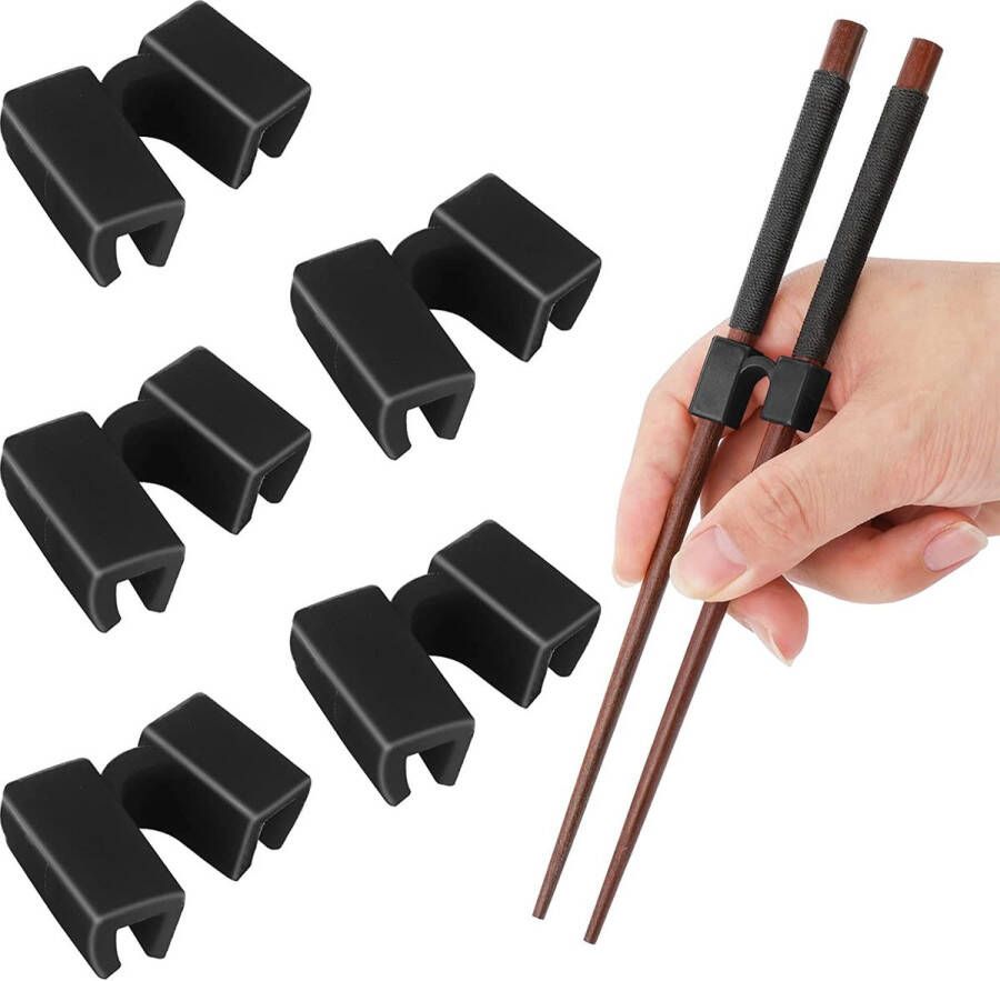 A.K.A. 5 stuks Handige eetstokjes houder sushi servies chopsticks herbruikbare stokjes duurzaam Chopstick Trainers zwart Chopsticks helper