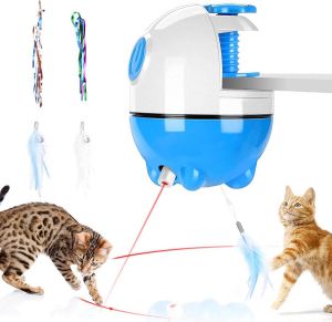 A.K.A. Interactief kattenspeelgoed systeem laser en veer 360° draaibaar kattenspeeltjes kat poes