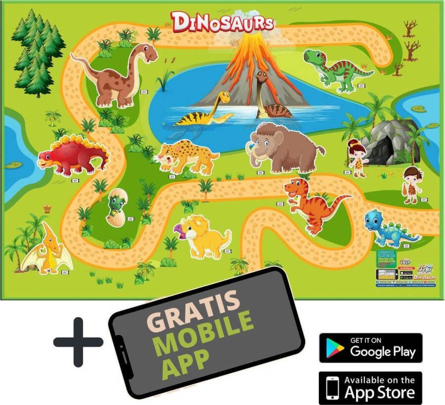 Akar Toys Dinosaurs Speelmat Speeltapijt Speelmat Foam Speelgoed Met GRATIS App 150x100cm