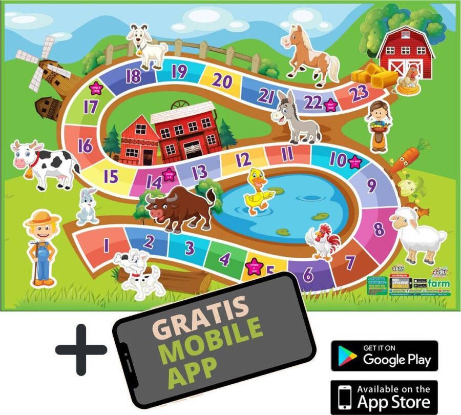 Akar Toys Farm Speelmat Speeltapijt Speelmat Foam Speelgoed Met GRATIS App 150x100cm