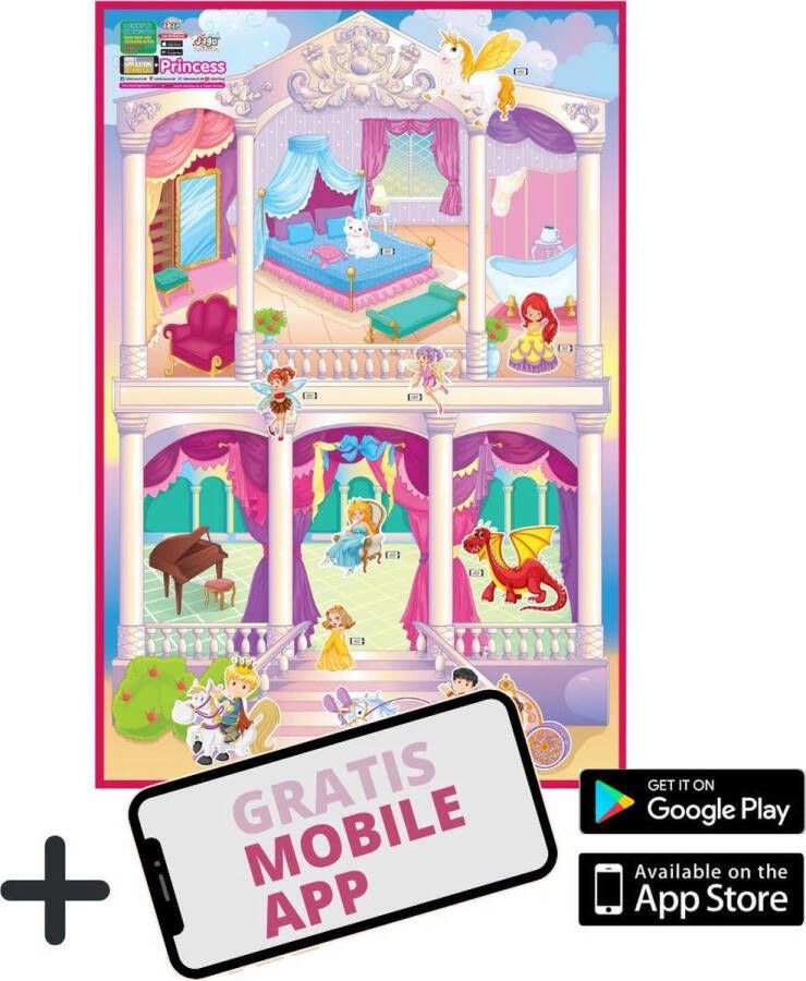 Akar Toys Princess Speelmat Speeltapijt Speelmat Foam Speelgoed Met GRATIS App 150x100cm