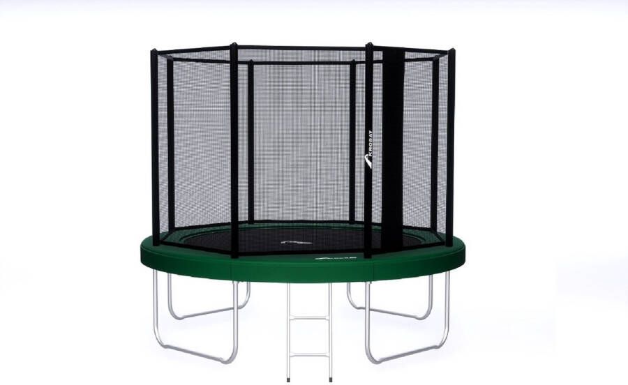 Akrobat Trampoline Orbit Above the Ground Opbouw 365 cm Rond Groen met Veiligheidsnet