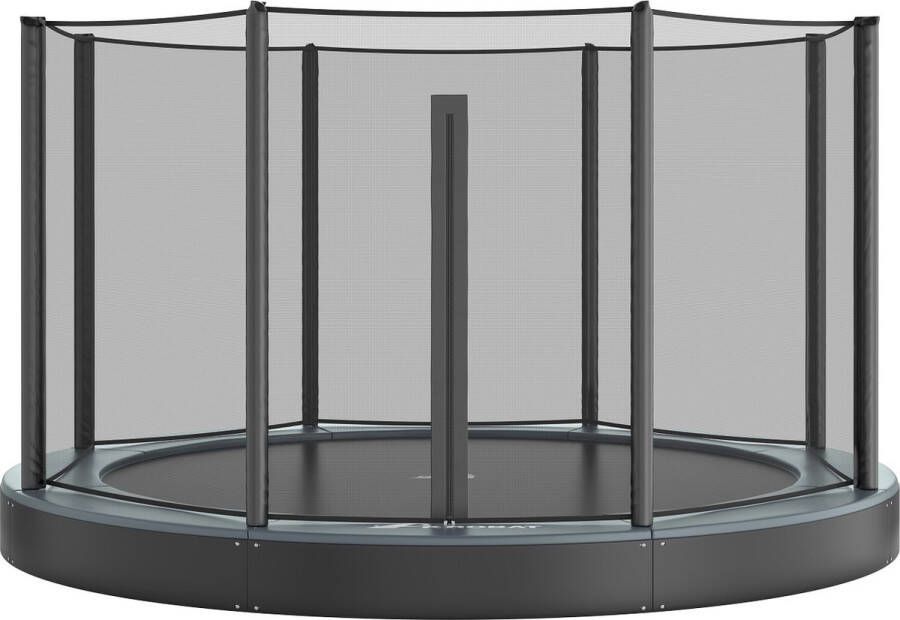 12SPRINGS Akrobat Orbit Flat to the ground Trampoline 305 Antraciet incl. veiligheidsnet