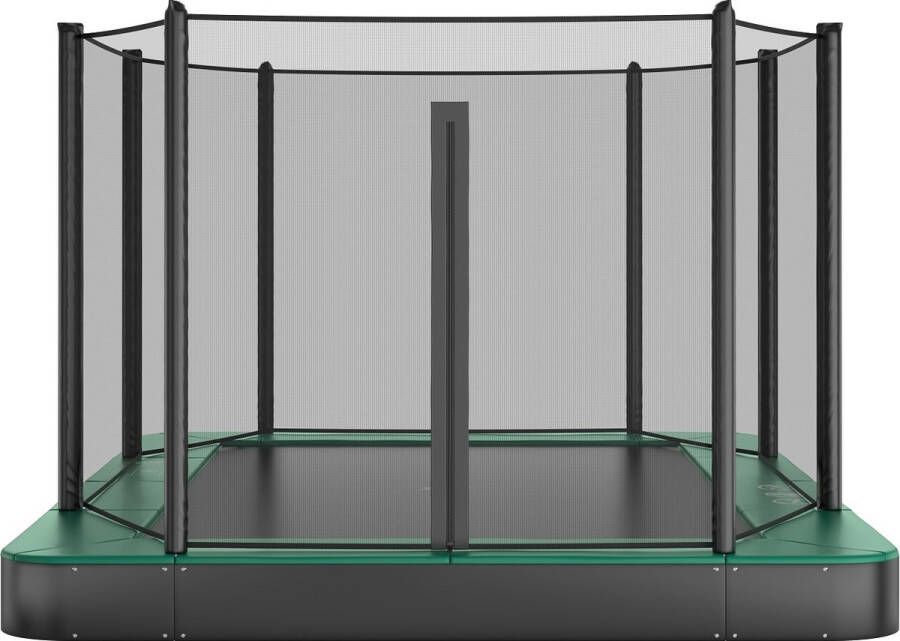 12SPRINGS Akrobat Orbit Flat to the ground Trampoline 305x183 Groen incl. veiligheidsnet