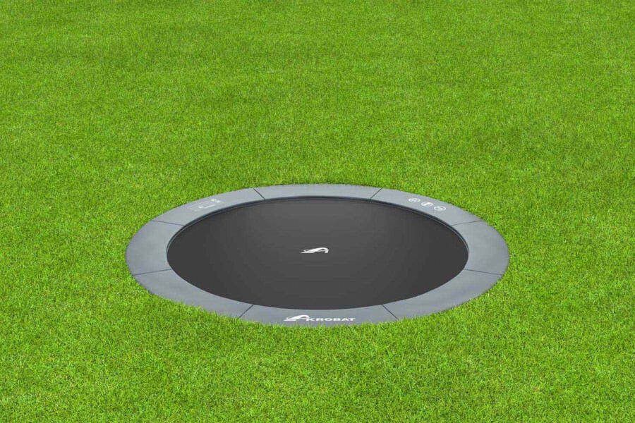 12SPRINGS Akrobat Trampoline AKROBAT ORBIT FLAT 244 (8ft) Anthracite inclusief veiligheidsnet