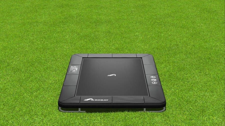 Akrobat Orbit Inground Trampoline 335x244 Zwart Zwart zonder veiligheidsnet