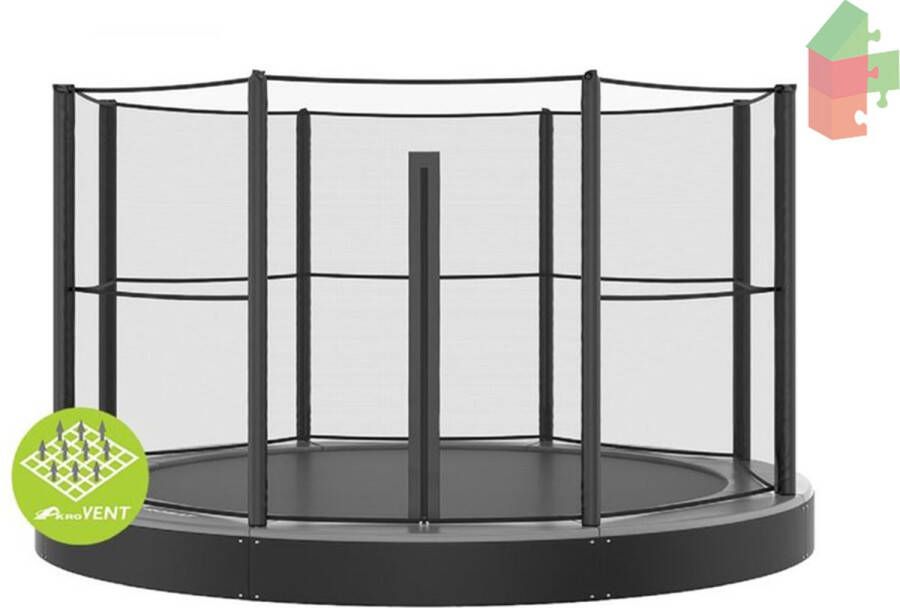 Akrobat Trampoline Veiligheidsnet Geschikt voor Primus en Orbit 305 cm Rond Set Volledig Zwart
