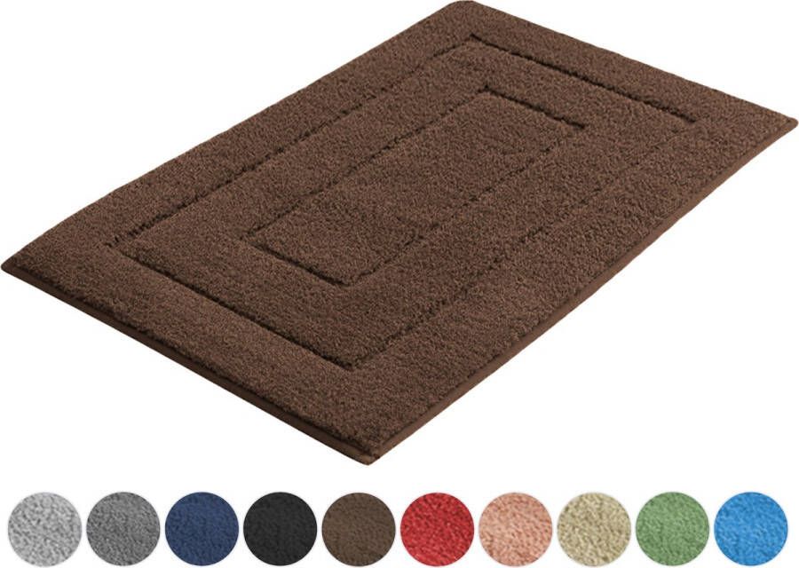 AKSA Home Badmat Pure Luxe Douchemat Badmat antislip 50x80 cm Badkamermat Bruin