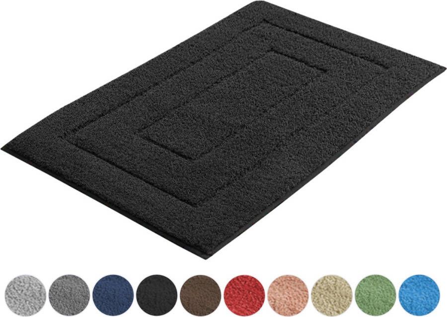 AKSA Home Badmat Pure Luxe Douchemat Badmat antislip 50x80 cm Badkamermat Zwart