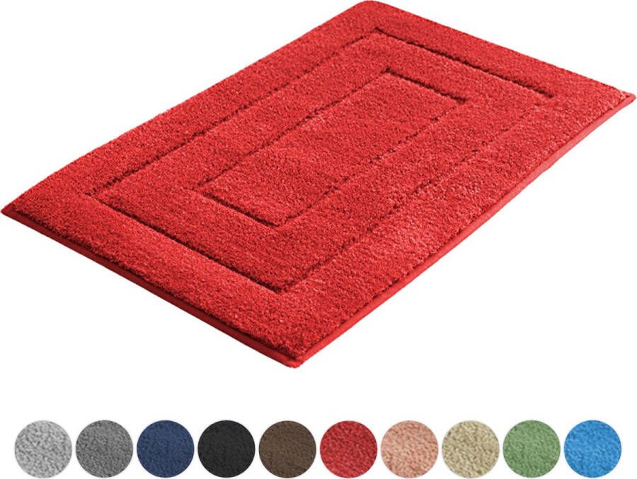 AKSA Home Badmat Pure Luxe Douchemat Badmat antislip 50x80 cm Badkamermat Rood