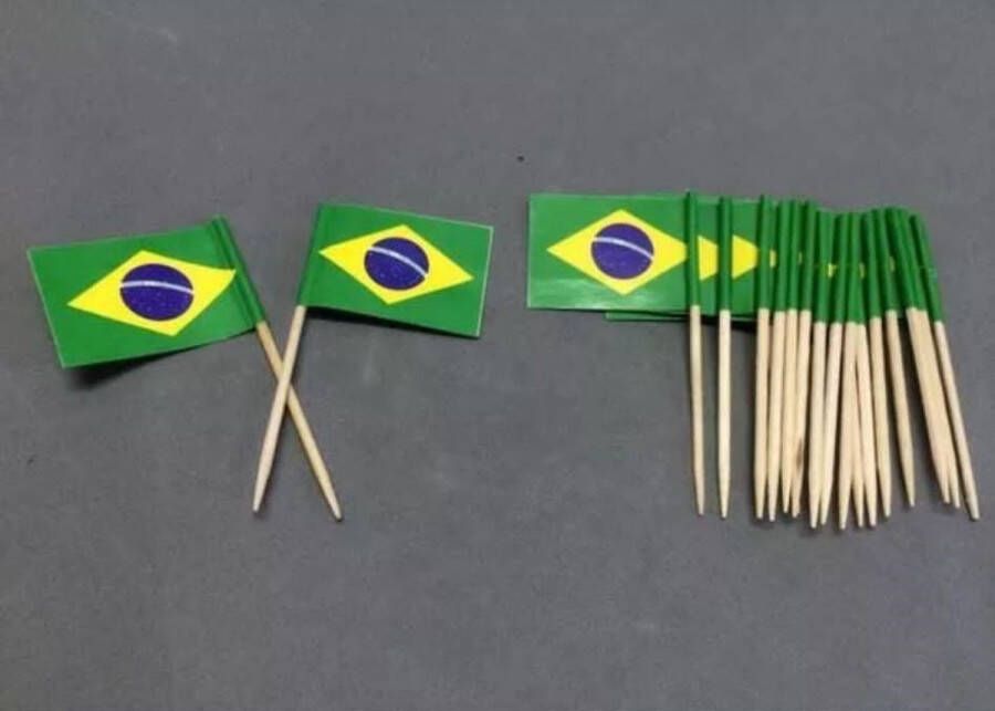 Akyol 10 x cocktailprikkers Braziliaanse vlag cocktailprikker brazilie vlag Braziliaanse cocktailprikkers Brazilië prikker Braziliaanse cocktailprikkers party prikkers – Braziliaanse verjaardag – Brazilië Prikkers – feestprikk