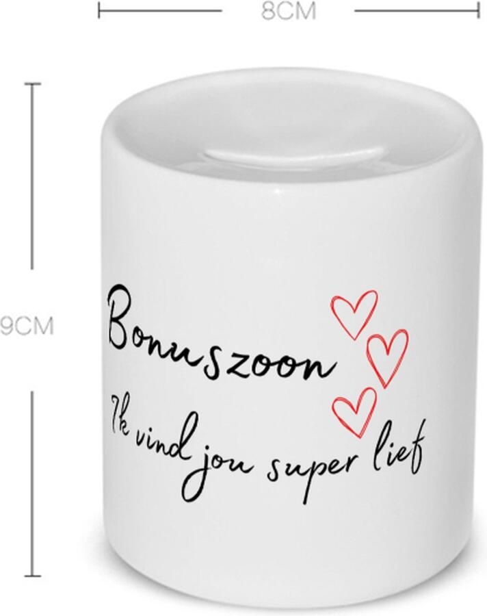 Akyol bonuszoon ik vind jou super lief Spaarpot Zoon de liefste bonuszoon verjaardag cadeautje voor zoon artikelen kado geschenk 350 ML inhoud