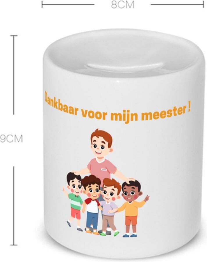 Akyol dankbaar voor mijn meester Spaarpot Meester leraar verjaardag cadeautje voor meester artikelen kado geschenk gift verjaardagscadeau meesterdag 350 ML inhoud