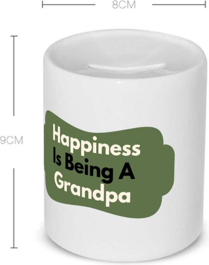 Akyol happiness is being a grandpa Spaarpot Opa de liefste opa verjaardag cadeautje voor opa artikelen kado geschenk 350 ML inhoud