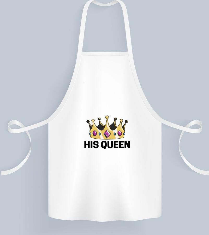 Akyol his queen Keukenschort Koningin iemand die zich voelt als een koningin valentijnsdag verjaardag cadeautje voor vriendin kado geschenk 82 bij 71 cm