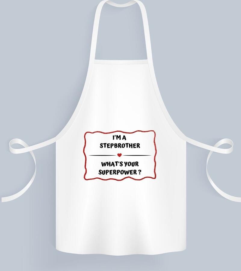 Akyol i'm a stepbrother what's your superpower? Keukenschort Broer super stiefbroer verjaardag cadeautje voor broer artikelen kado geschenk 82 bij 71 cm