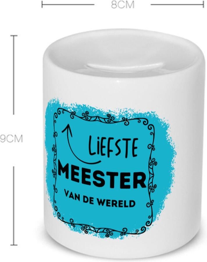 Akyol liefste meester van de wereld Spaarpot Meester de liefste meester verjaardag cadeautje voor meester artikelen kado geschenk 350 ML inhoud